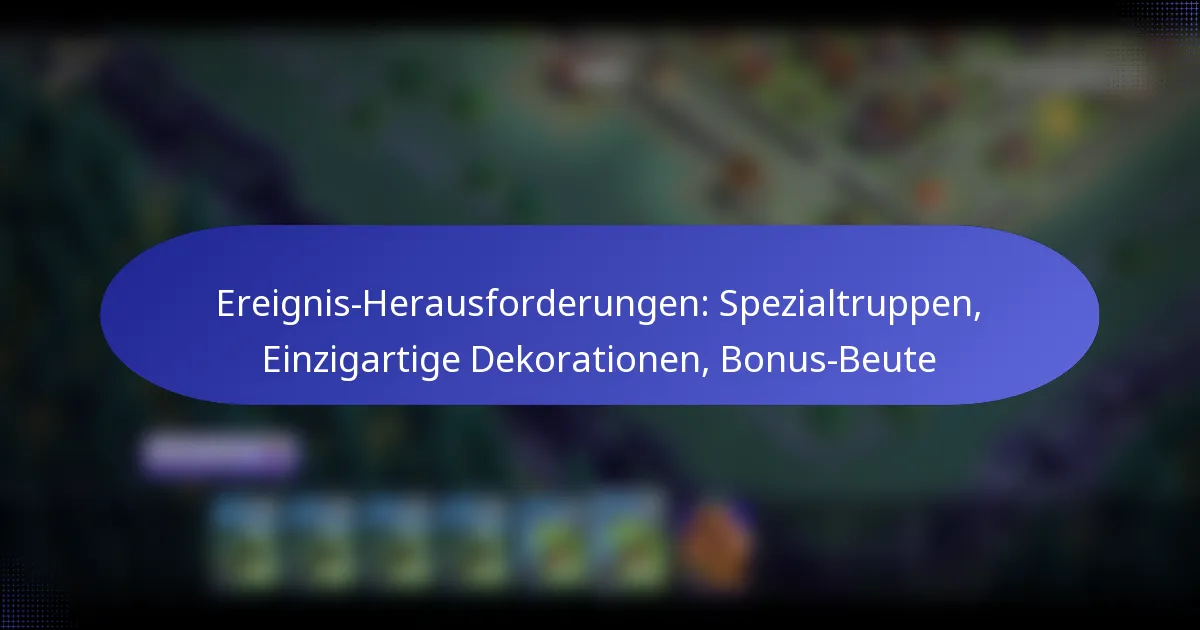 Read more about the article Ereignis-Herausforderungen: Spezialtruppen, Einzigartige Dekorationen, Bonus-Beute