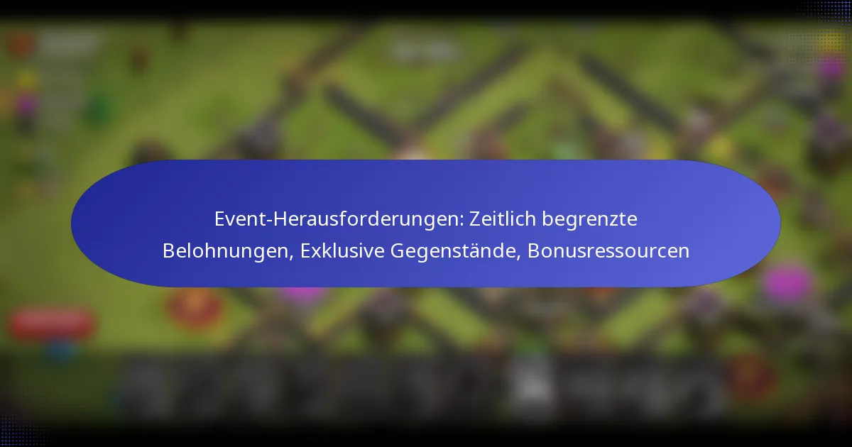 Read more about the article Event-Herausforderungen: Zeitlich begrenzte Belohnungen, Exklusive Gegenstände, Bonusressourcen