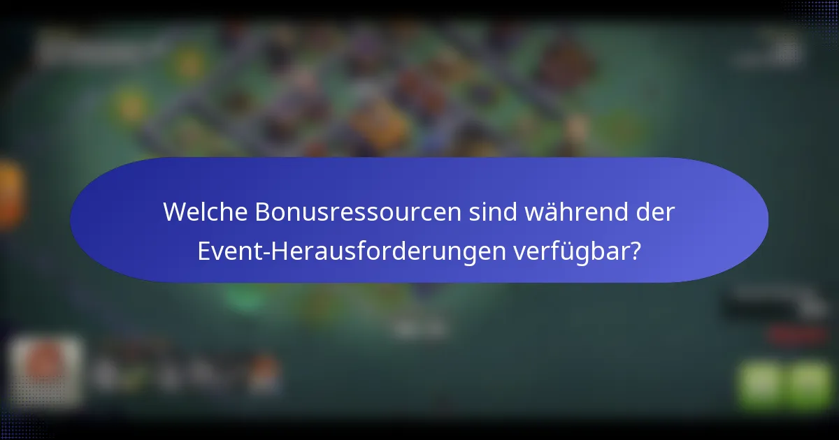 Welche Bonusressourcen sind während der Event-Herausforderungen verfügbar?