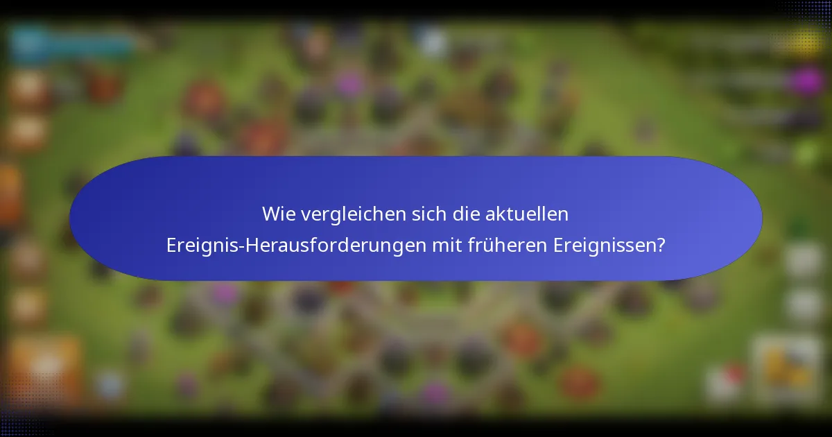 Wie vergleichen sich die aktuellen Ereignis-Herausforderungen mit früheren Ereignissen?