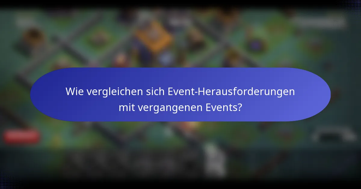 Wie vergleichen sich Event-Herausforderungen mit vergangenen Events?